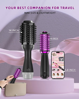 DORISILK compact hair styler with European plug for easy international travel
