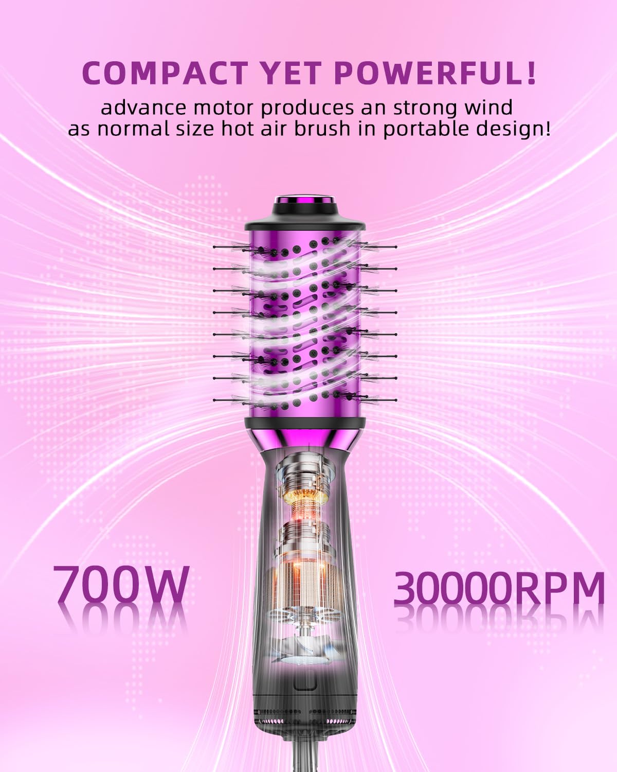 DORISILK four-in-one device dries, straightens, curls, and volumizes hair