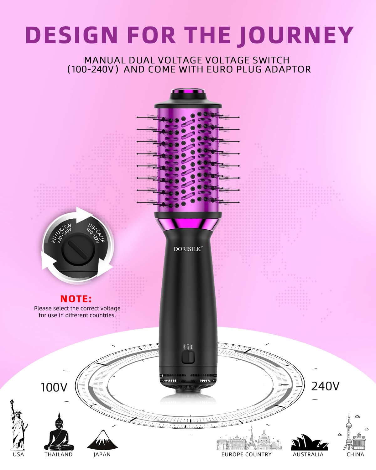 DORISILK oval barrel with 360° airflow for smooth results