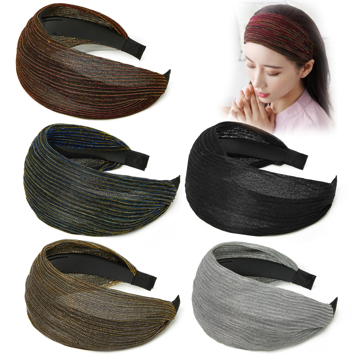 DORIS&JACKY large lace headband color-1 keeps hair secured during casual days