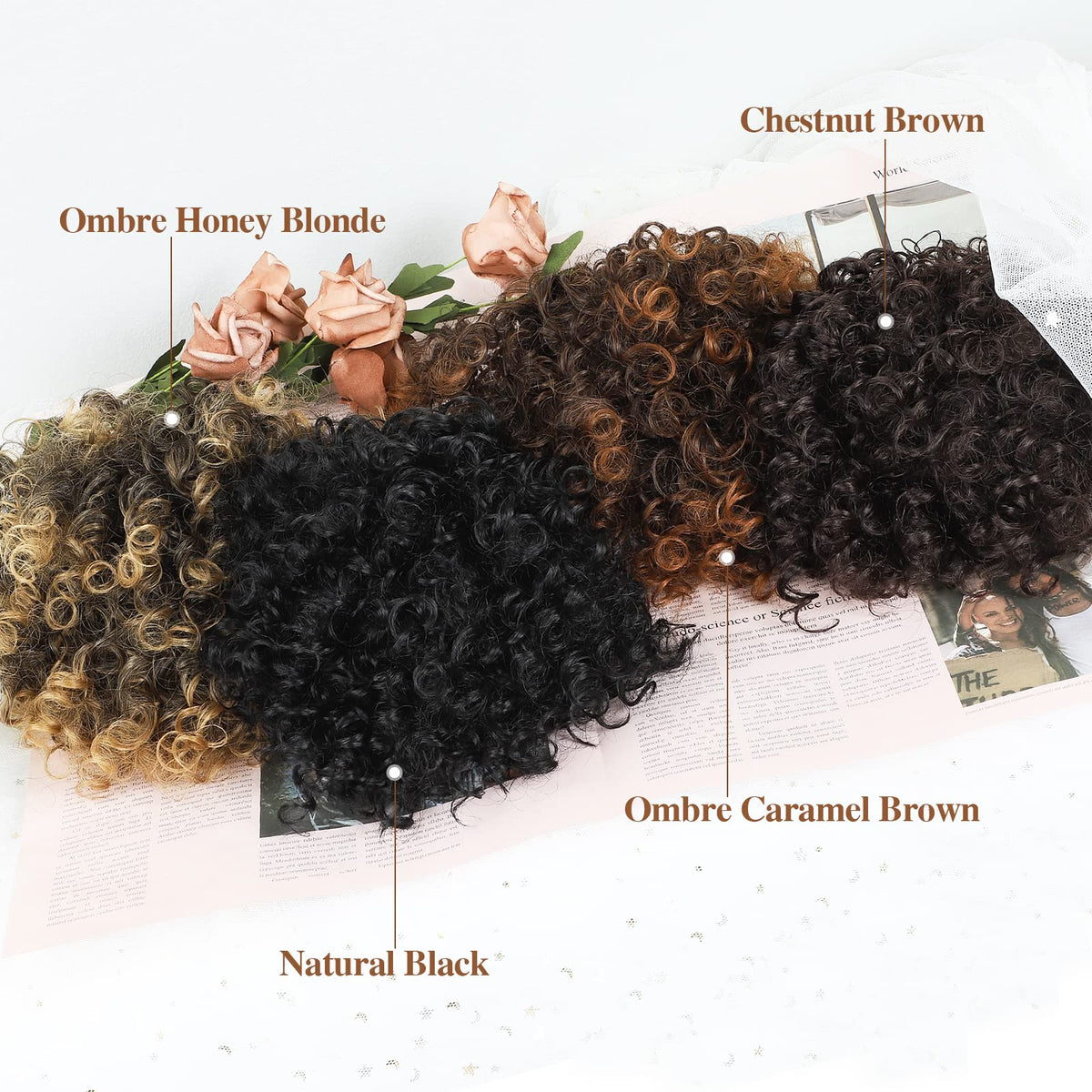DOROJJ Curly Drawstring Ponytail suitable for Halloween, concerts, and weddings.