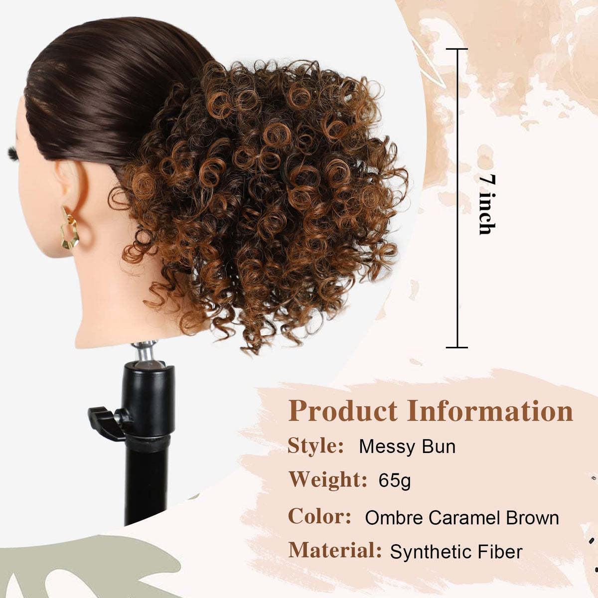 DOROJJ Curly Drawstring Ponytail in a low-ponytail look with seamless blend.