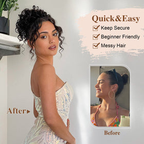 DOROJJ Curly Drawstring Ponytail with soft-touch fiber for comfortable all-day wear.