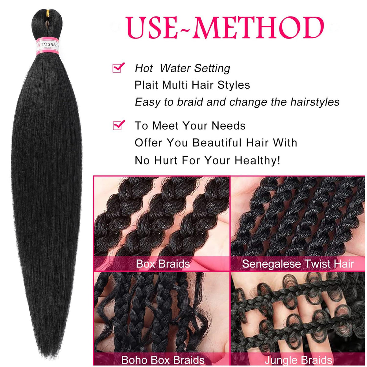 Dorsanee color variation braiding hair collection enables custom looks.