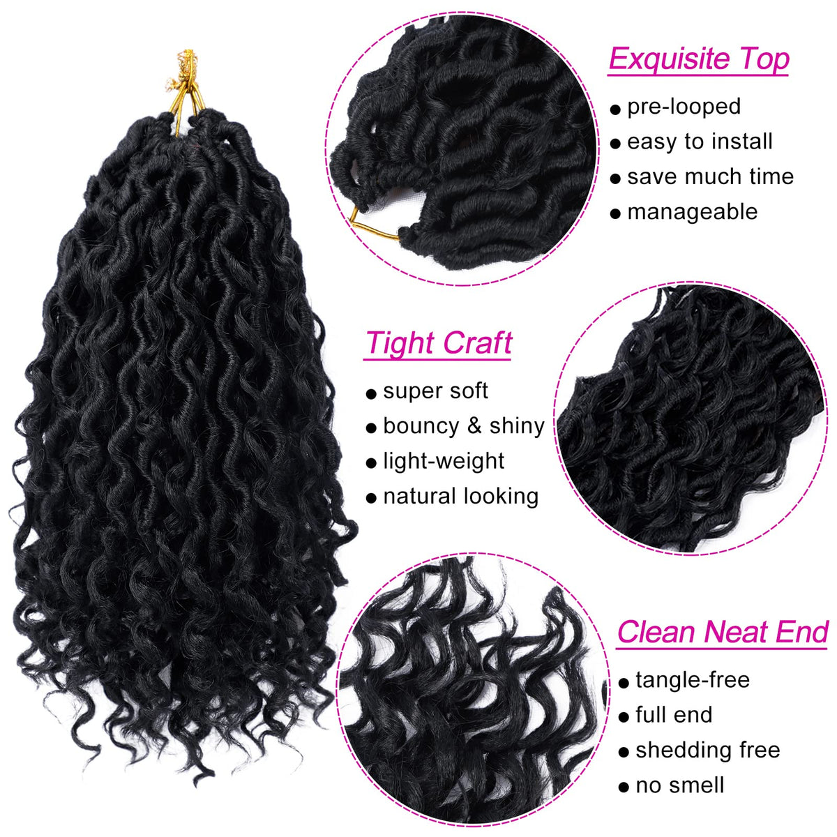 Dorsanee Goddess Locs 10 inch curly ends add boho texture.