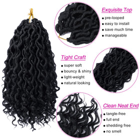 Dorsanee Goddess Locs 10 inch curly ends add boho texture.