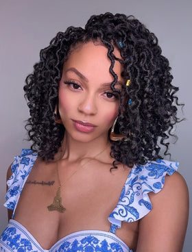 Dorsanee Goddess Locs 10 inch front view for natural protective styling.