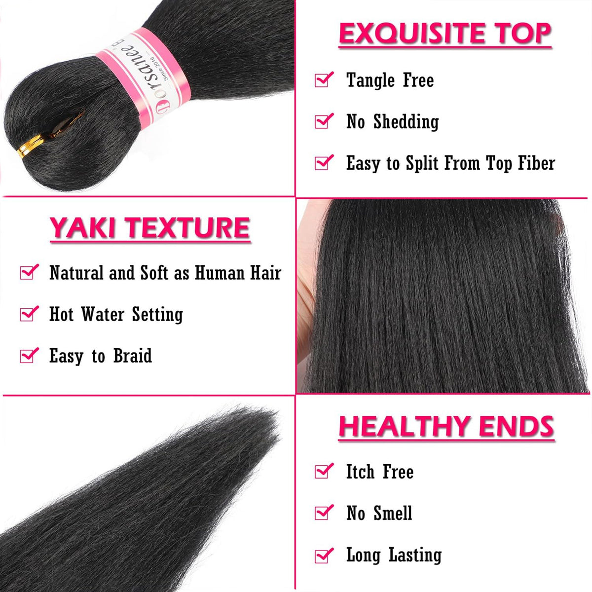 Dorsanee braiding hair shown for hot water setting to lock style.