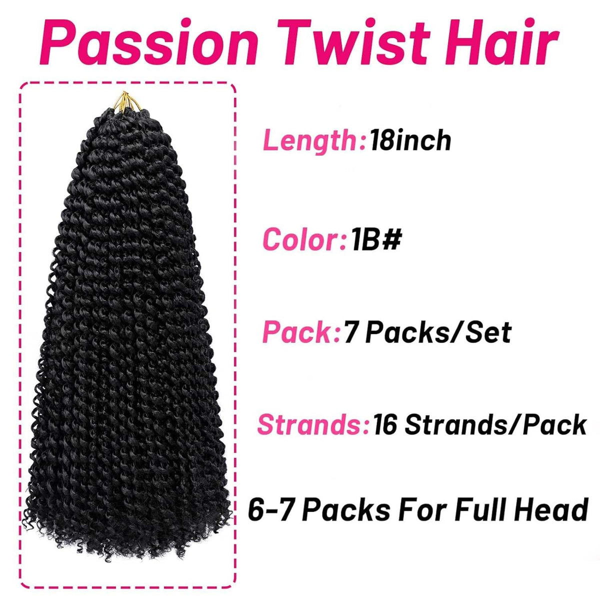 Dorsanee Passion Twist Hair packaging displays seven packs and crochet needle