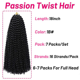 Dorsanee Passion Twist Hair packaging displays seven packs and crochet needle