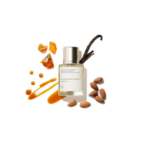 Dossier Golden Rum & Amber bottle, front view, long-lasting fragrance for daily wear.
