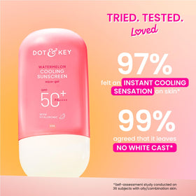 Texture swatch of Dot & Key Watermelon Sunscreen showing smooth application