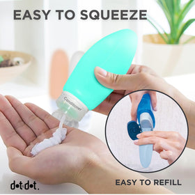Dot&Dot bottles with pre-printed labels for quick content identification