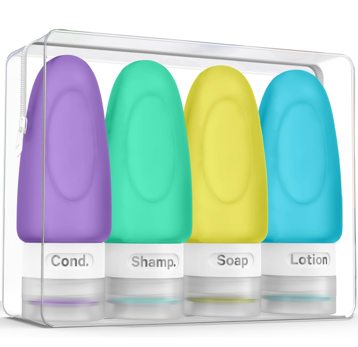 Dot&Dot travel bottles 1 oz set ready for TSA carry-on packing.
