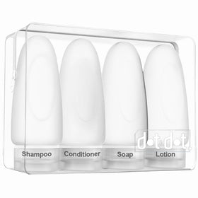 Dot&Dot 3oz silicone travel bottle ready for liquids on flights.