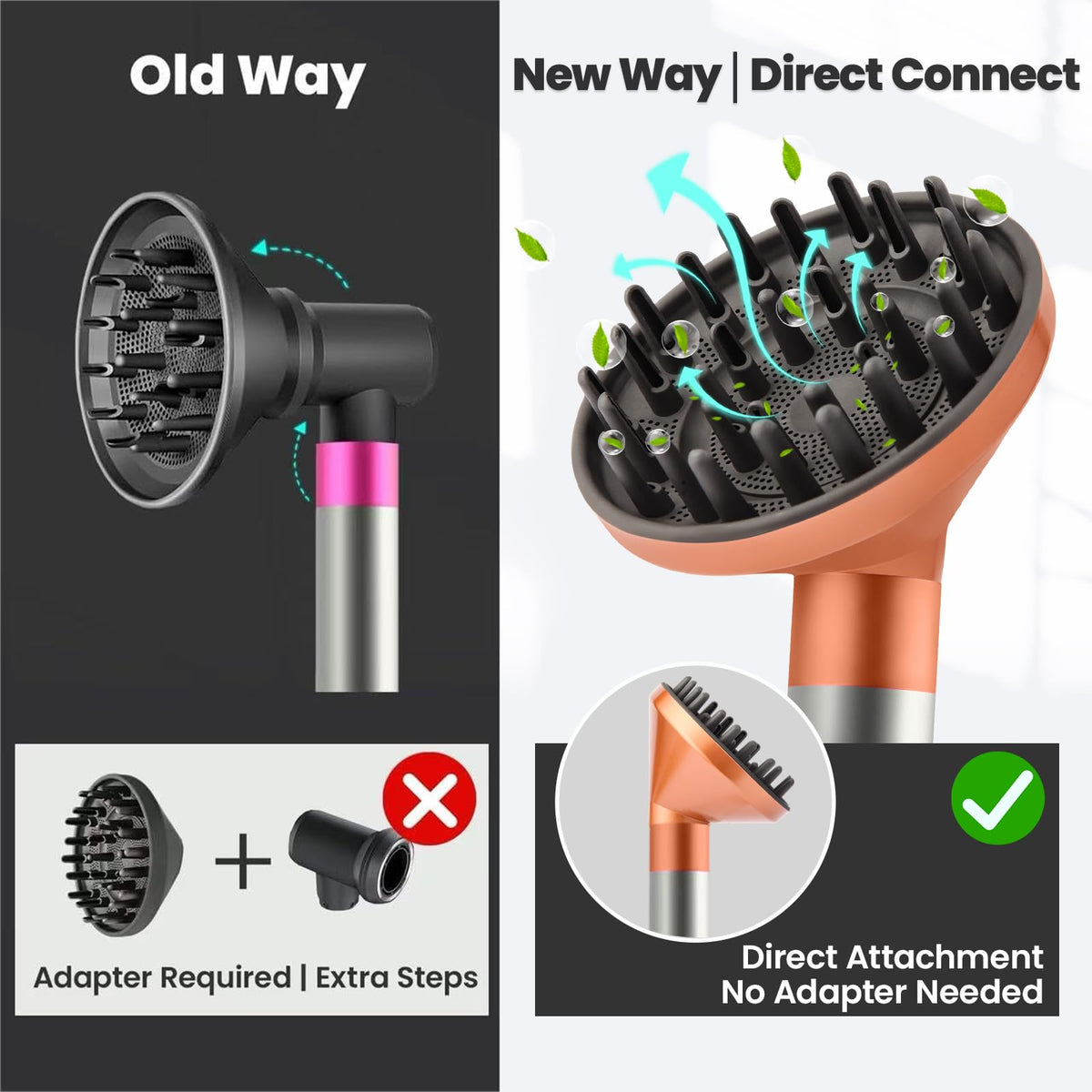 Dotspun diffuser features thermal protection for safer styling sessions.