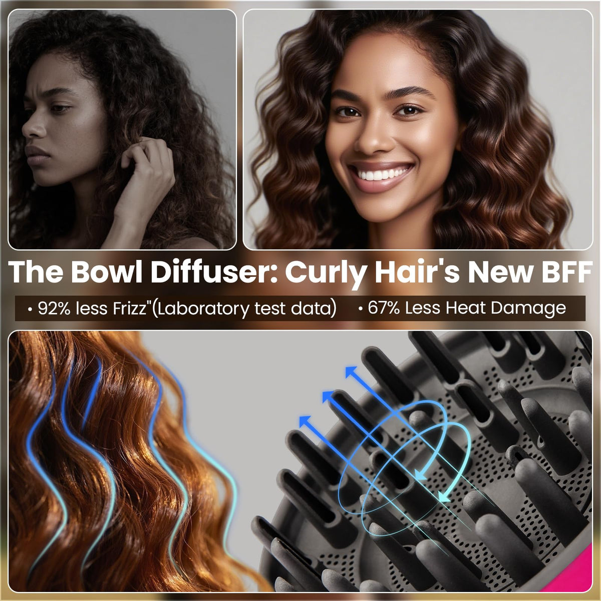 Dotspun diffuser for Dyson Airwrap HS05 creates soft waves with broad airflow