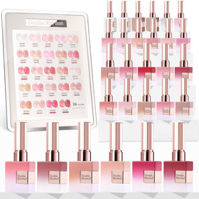 Double Rhythm 28Pcs gel polish set packshot shows vibrant all-season colors for DIY manicures.