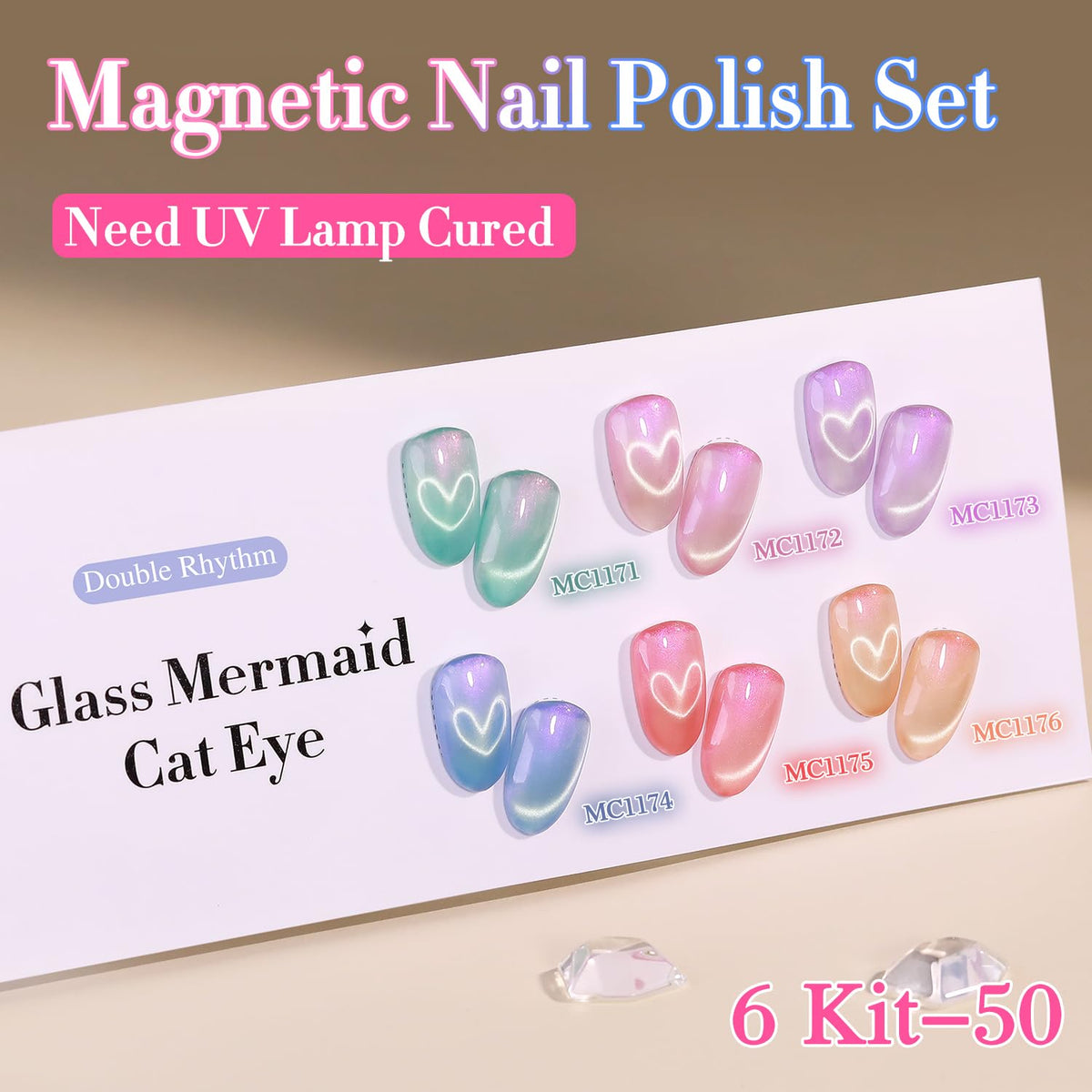 Double Rhythm 7.5ml gel bottles deliver rich pigment and shine