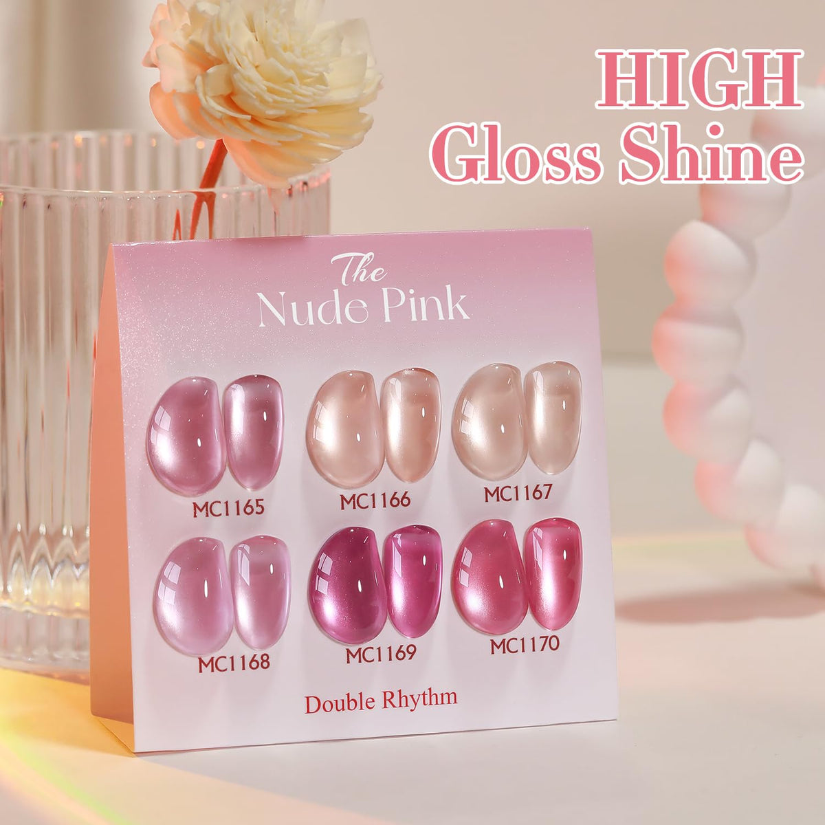 Double Rhythm Gel Kit base coat and top coat pairing guidance.