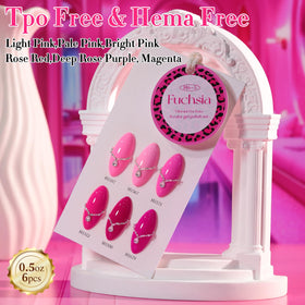 Bright pink gel polish close-up highlighting rich pigment and glossy finish.