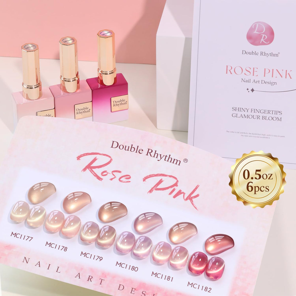 Double Rhythm color swatches included to plan coordinated nail art and shade experiments.