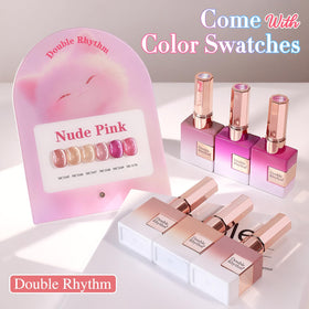 Double Rhythm Cat Eye Gel Polish Set bottle close-up highlighting shimmering finish.