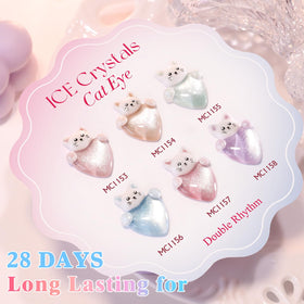 Closeup of Double Rhythm gel polish set bottle highlighting color consistency