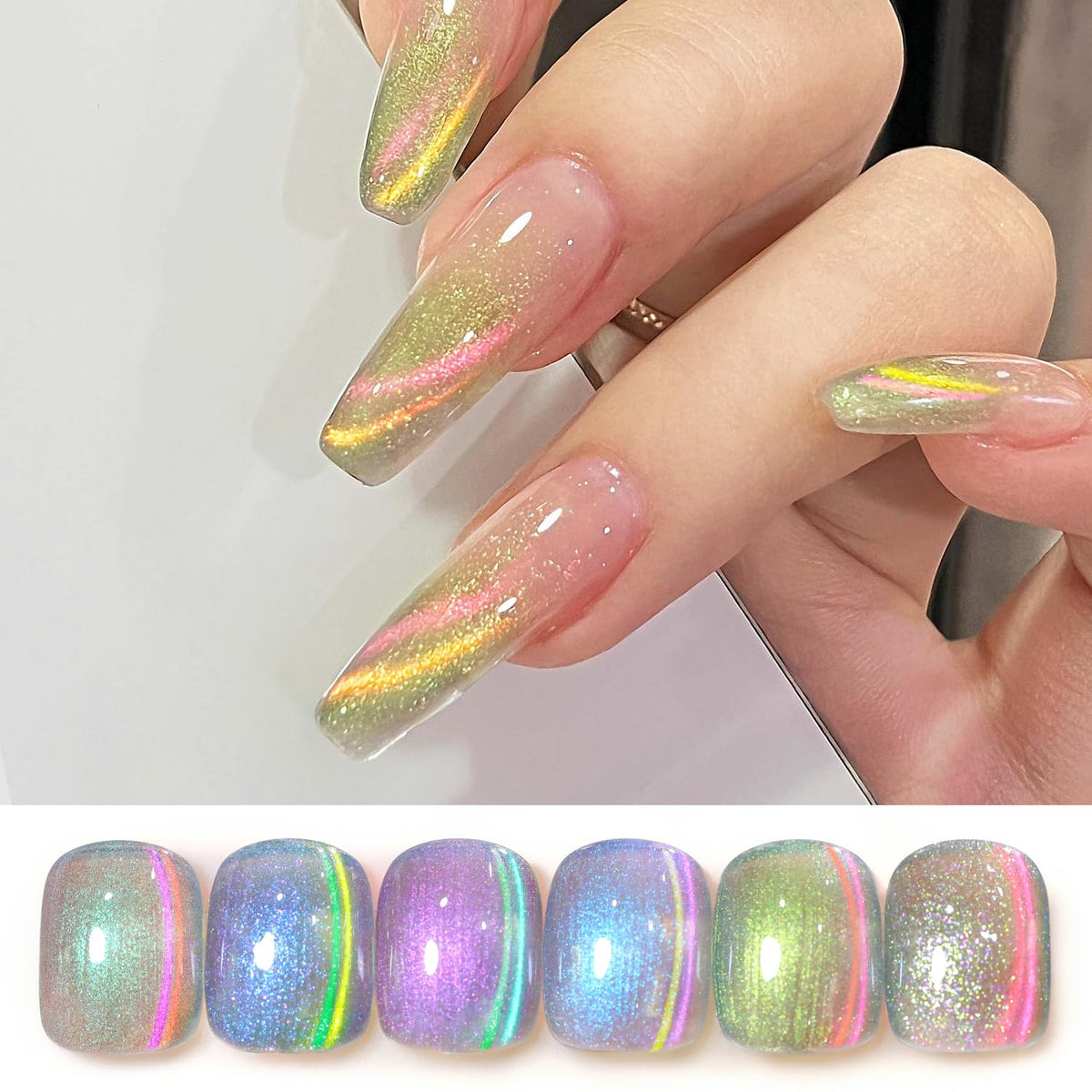 Double Rhythm cat eye gel nail polish set with magnet for customizable designs