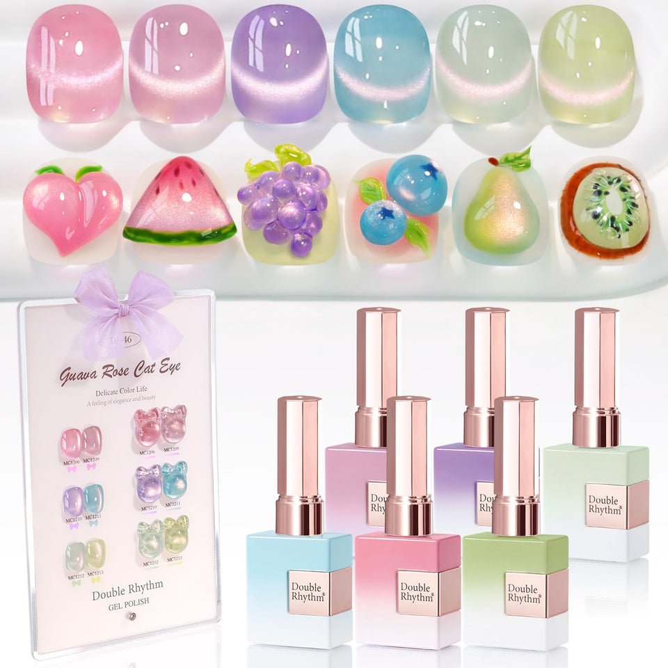 Double Rhythm Cat Eye Gel Polish Rose for vibrant at-home manicures.