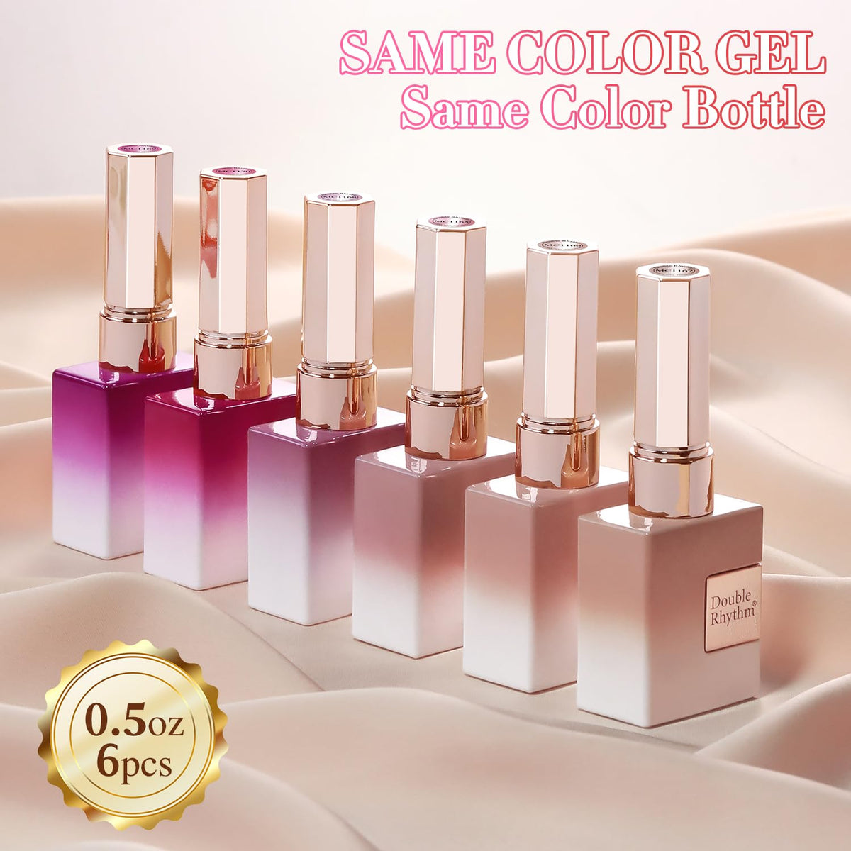 Double Rhythm Cat Eye Gel Polish Set cured under UV/LED lamp.