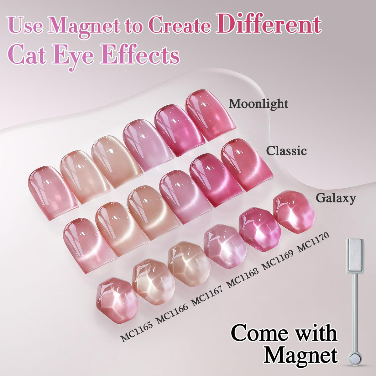 Double Rhythm cat eye gel polish close-up showing magnetic shimmer effect.