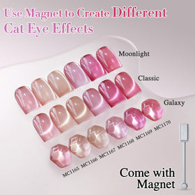 Double Rhythm cat eye gel polish close-up showing magnetic shimmer effect.