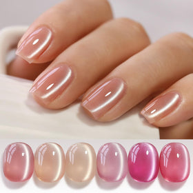 Double Rhythm cat eye gel polish set with magnet tool for chic at-home nails.