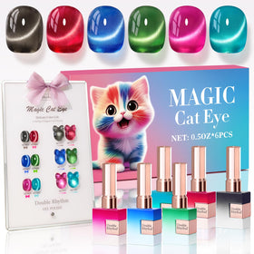 Double Rhythm cat-eye gel polish swatch showcases the selected color for coordinated looks.