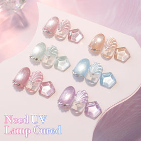 Magnetic cat-eye effect with Double Rhythm gel polish for unique nail art