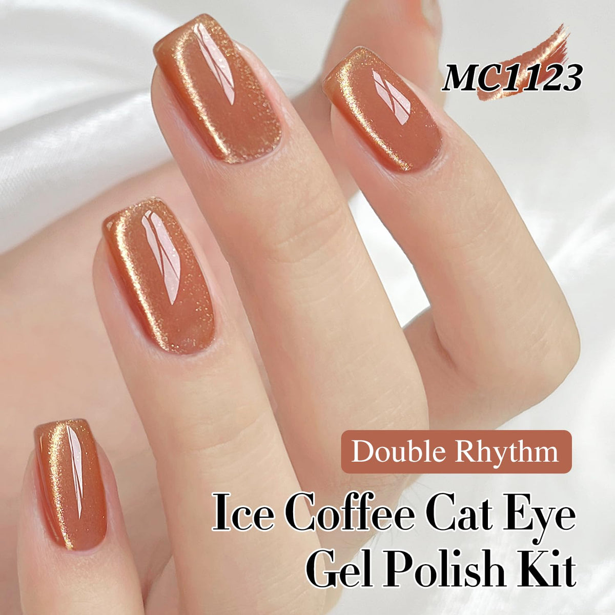 Double Rhythm magnetic tool demonstrating cat-eye effect for custom nail designs