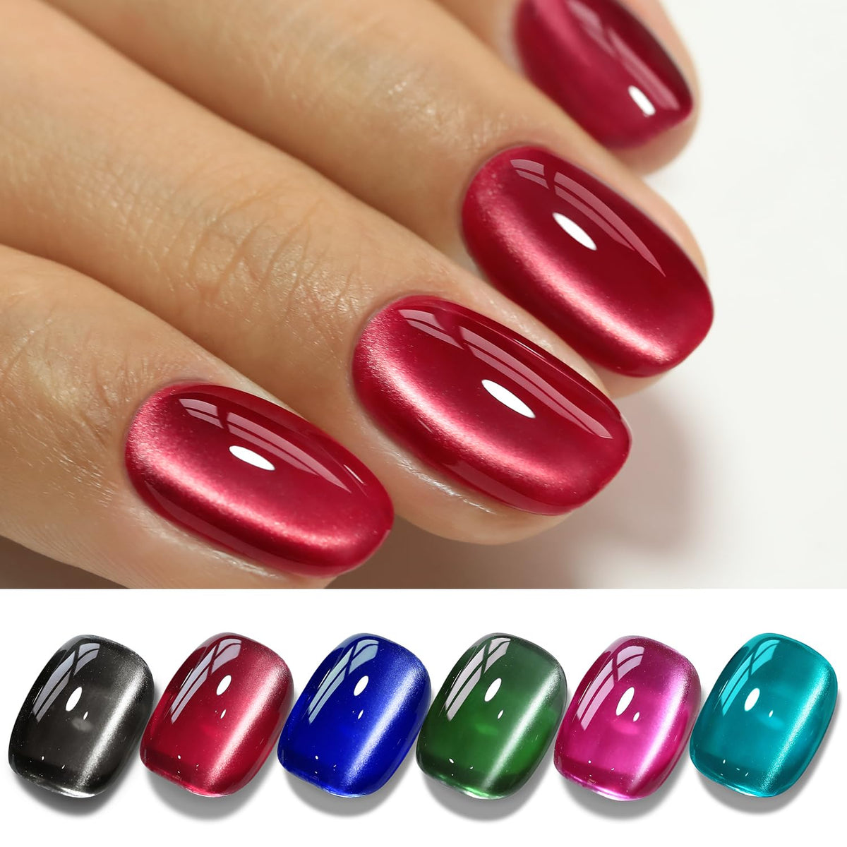 Double Rhythm Cat Eye Gel Polish set bottle close-up showing rich shimmer for bold nails.