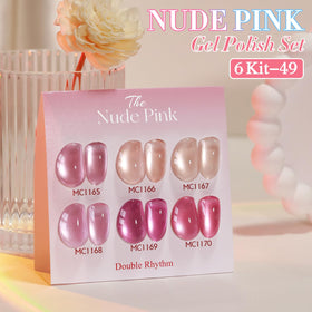 Double Rhythm color swatches display six vibrant shades for bold nail art.