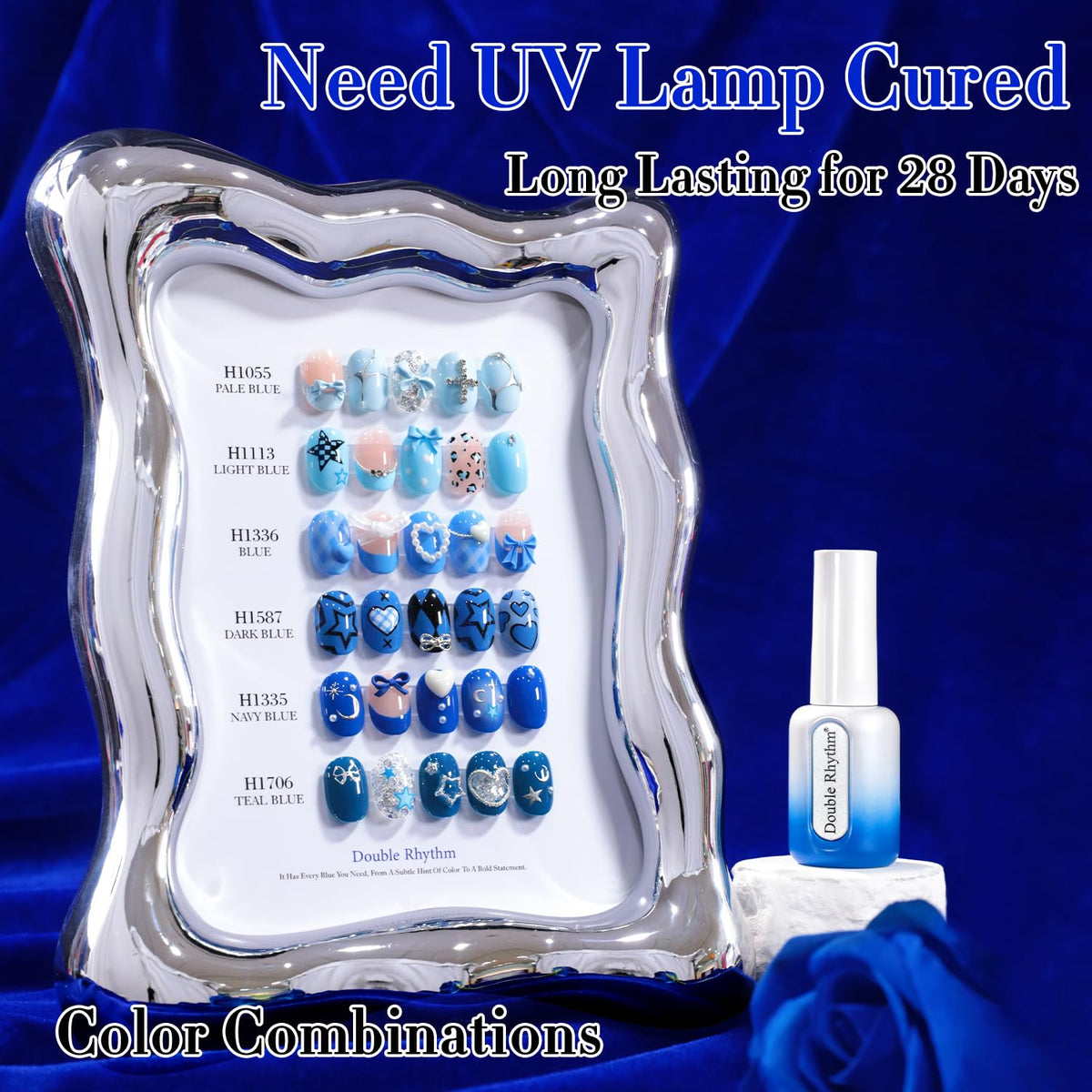 Easy LED/UV cure in 60-120 seconds for quick sessions.