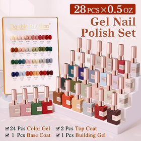 Double Rhythm base and top coat kit for smooth application and durable shine.