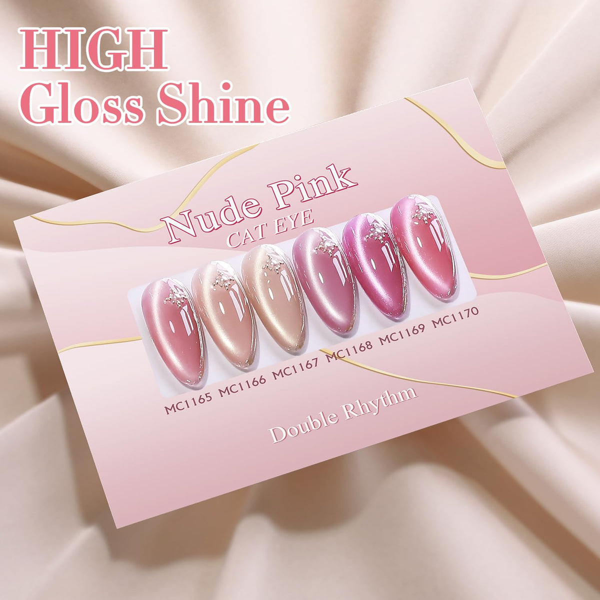 Double Rhythm 7.5ml gel bottles arranged for review.