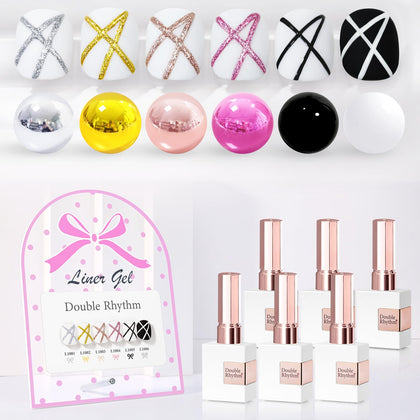 Double Rhythm gel liner polish kit swatch set shows color options for easy planning