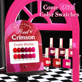 Double Rhythm Rose Purple gel polish bottle with brush, smooth coverage.