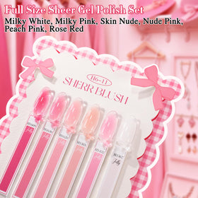 Double Rhythm gel polish bottles front view highlight pigmented, even coverage.