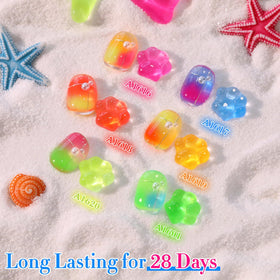 Double Rhythm gel polish under LED lamp curing for fast manicure results.