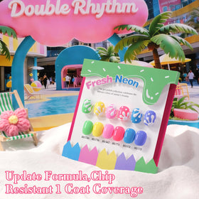 Double Rhythm neutral base coat image emphasizes smooth application and adhesion.