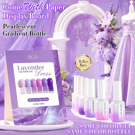 Double Rhythm Hema Free gel polish violet on color swatch for vibrant nail ideas.