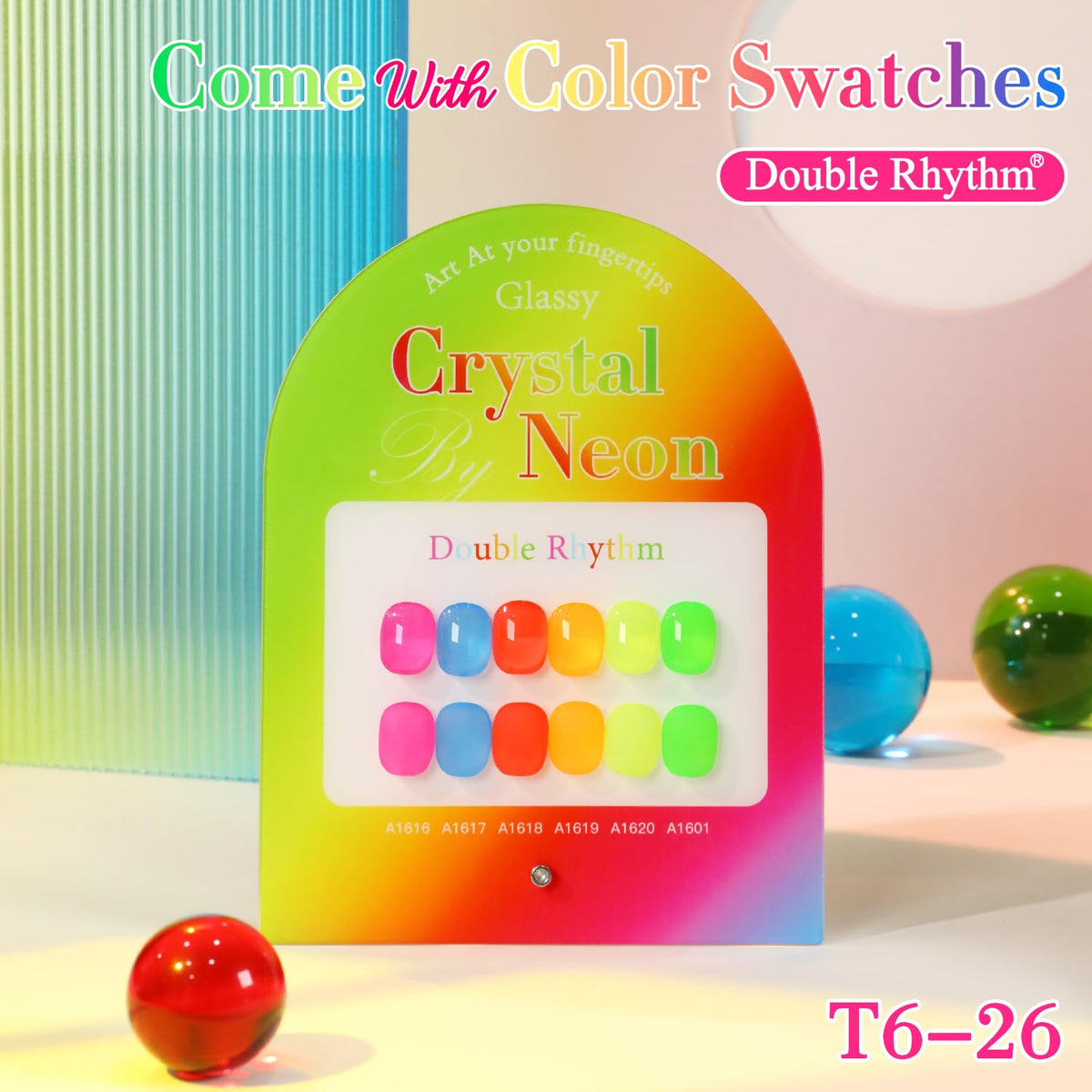 Double Rhythm jelly neon red gel polish bottle showing bright shade for festive nails.