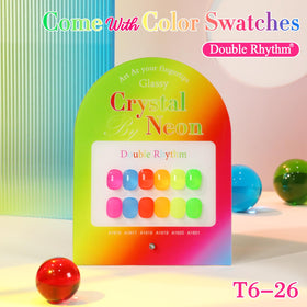Double Rhythm jelly neon red gel polish bottle showing bright shade for festive nails.